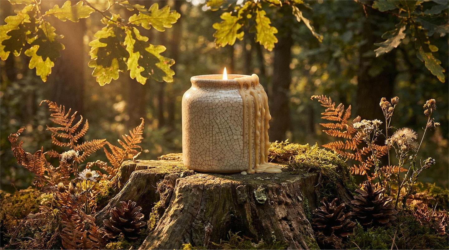 Bongie artisanale posé dans une forêt.