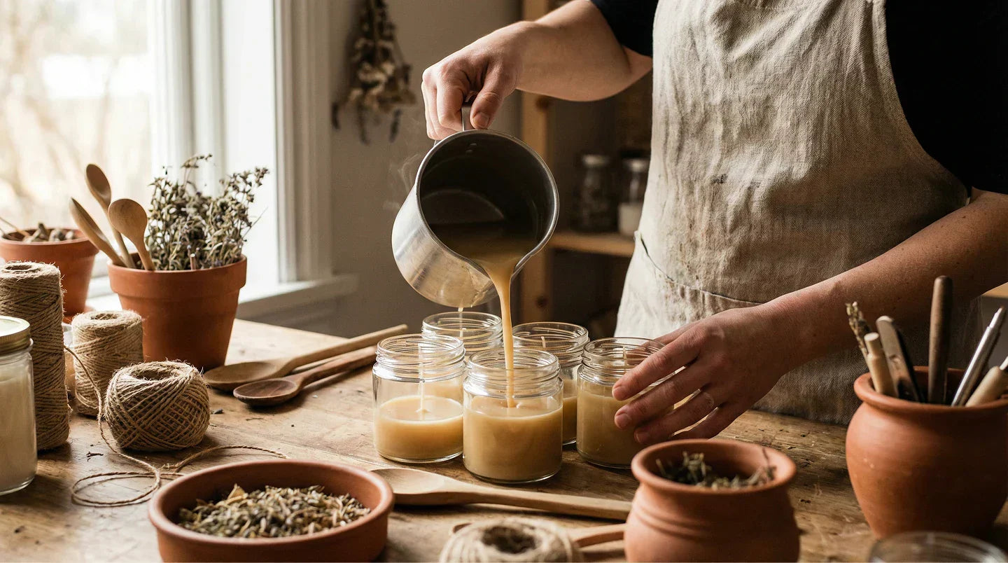 Préparation de bougie artisanales