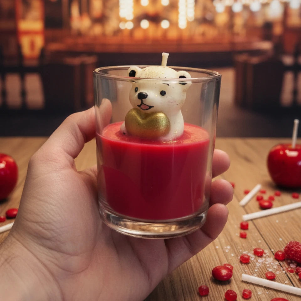 Bougie Ourson Tout Doux (Pomme d'Amour)